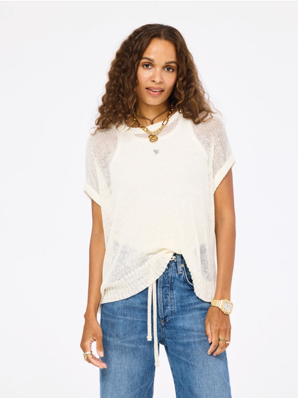 Summer Vestie Sweater ~ Cloud